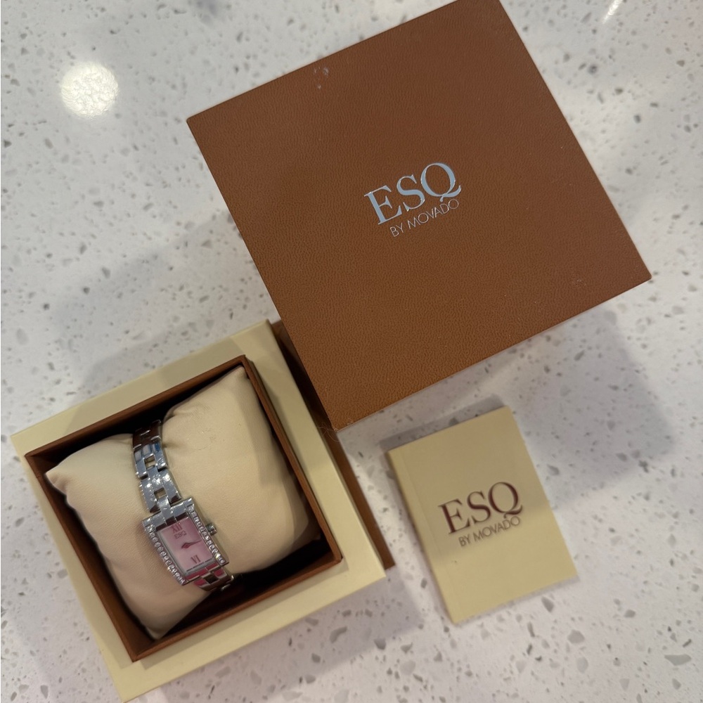 Movado Silver and Pink Women's Watch